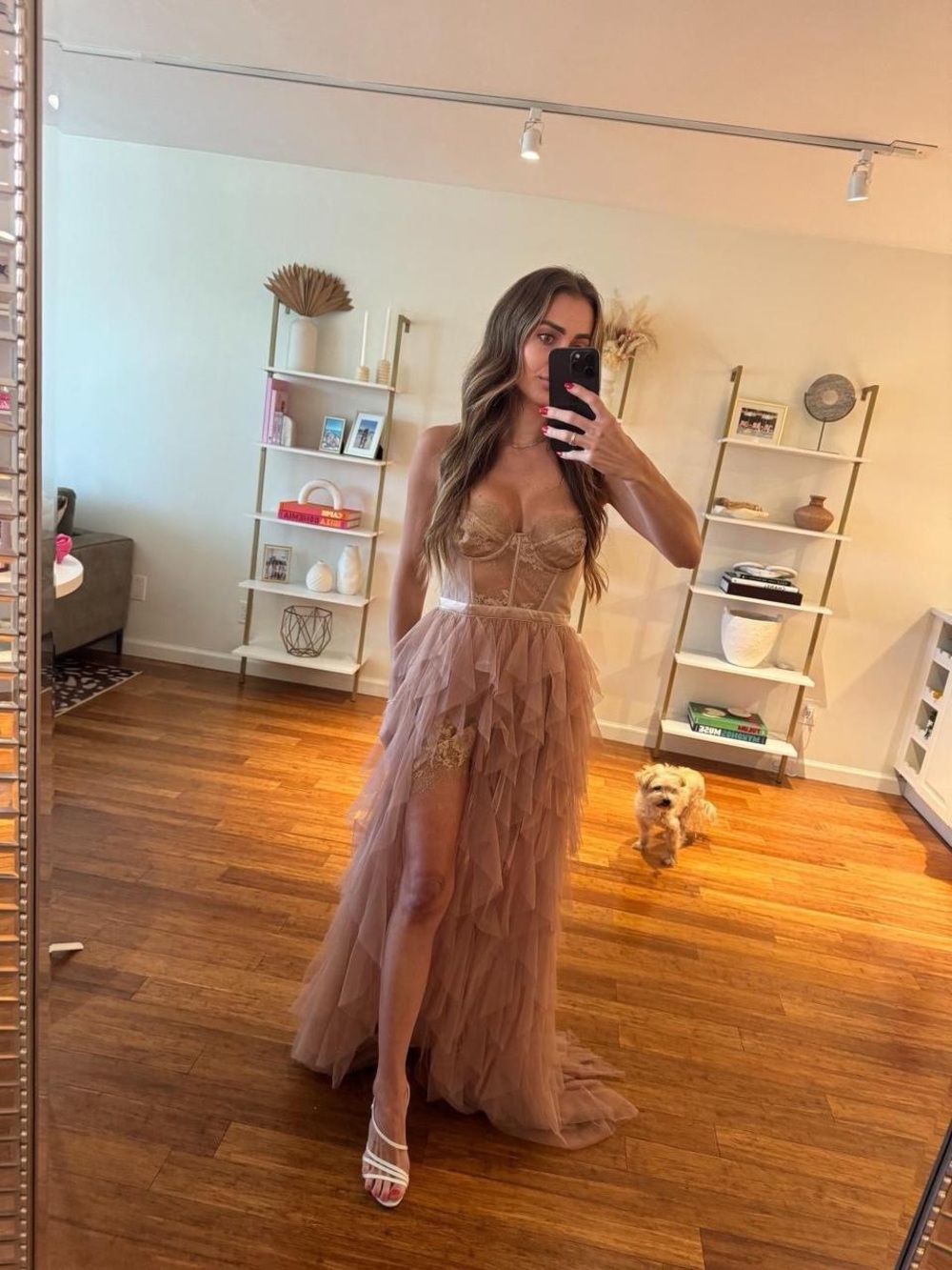 For Love & Lemons x REVOLVE Bustier Gown - warm taupe